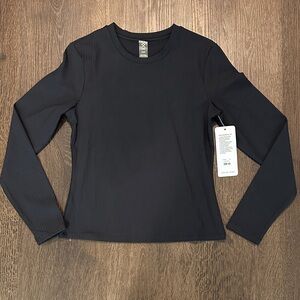 Rhone Black Modern Ribbed Long Sleeve